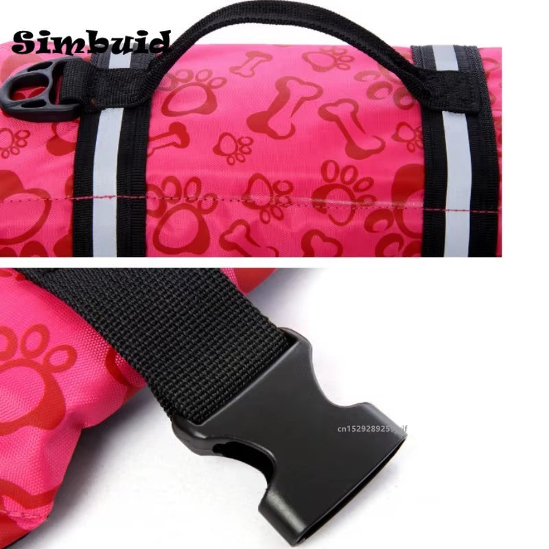 Dog Life Jacket Reflective Adjustable Large Dogs Swimwear Safety Vest Surfing Sailboat Enhanced Buoyancy Pet Lifejackets