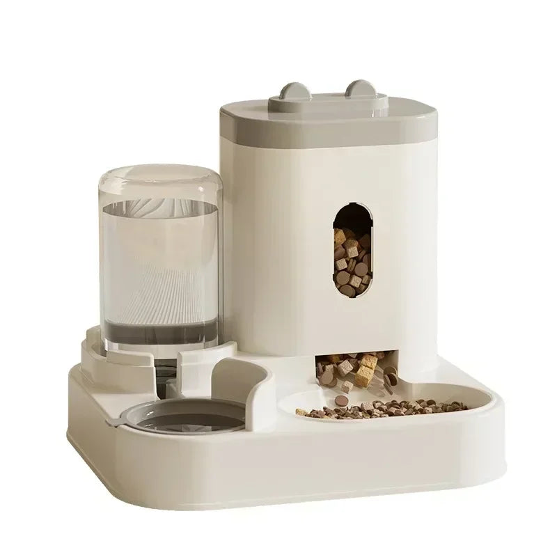 Automatic Feeder Cat Dog Food Bowl with Water Fountain Pet Large Capacity Raised Stand Dish Bowl for Cat Drinker Accessories