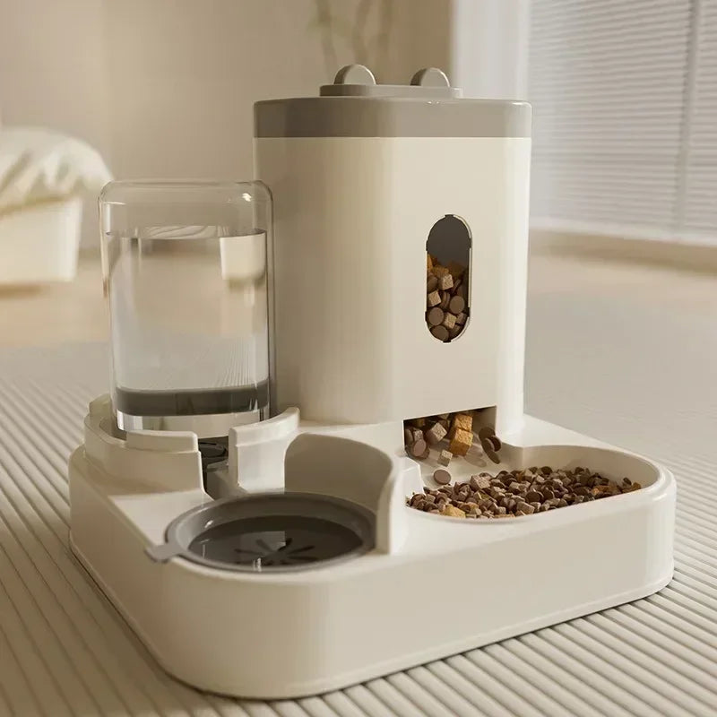 Automatic Feeder Cat Dog Food Bowl with Water Fountain Pet Large Capacity Raised Stand Dish Bowl for Cat Drinker Accessories