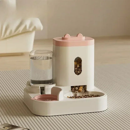 Automatic Feeder Cat Dog Food Bowl with Water Fountain Pet Large Capacity Raised Stand Dish Bowl for Cat Drinker Accessories